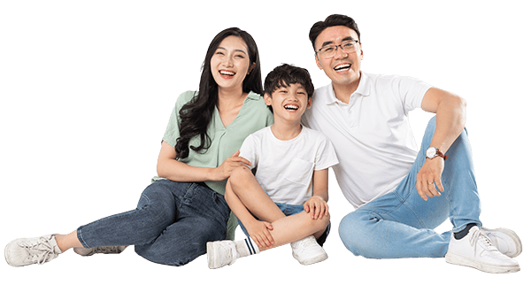 portrait of a father holding their child